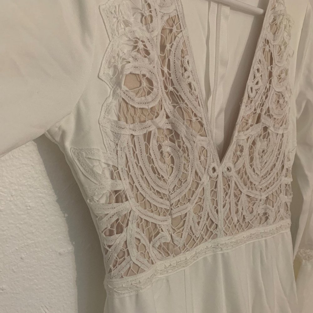 Lulu's White Lace Maxi Dress